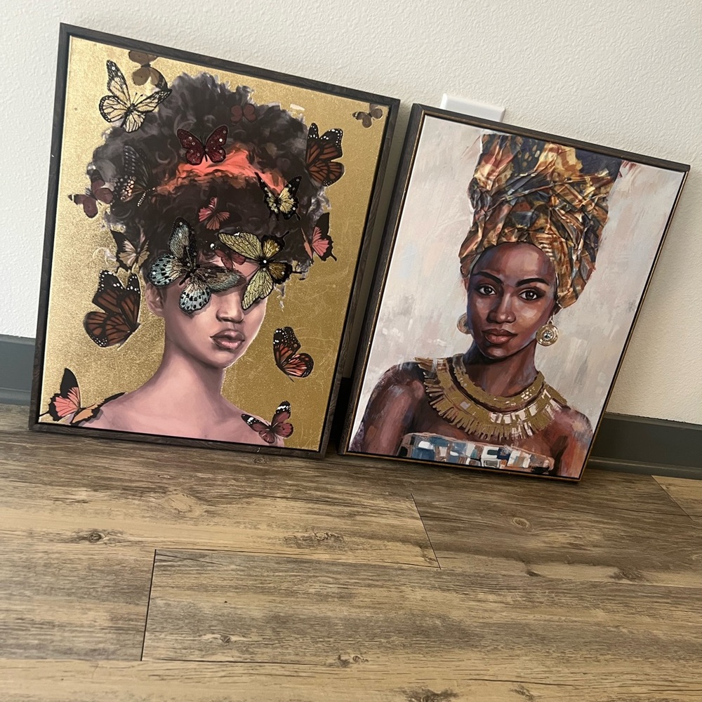 African / Black American Woman Portrait Canvas Wall Art (16x20”)